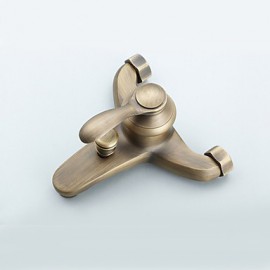 Bathroom Wall Mounted Antique Brass Bathtub Tap with Hand Shower Set