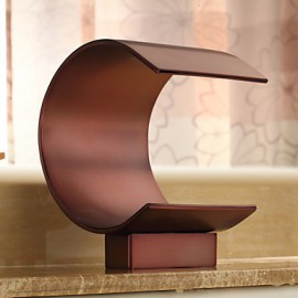 Oil-rubbed Bronze Waterfall Widespread Bathtub Tap with Hand Shower (Curved Shape Design)