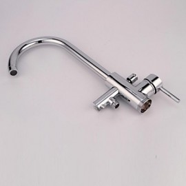 Bathtub Tap / Shower Tap - Contemporary - Floor Standing / Handshower Included - Brass (Chrome)
