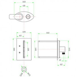 LED Waterfall Tub Tap with Pull-out Hand Shower (Wall Mount)