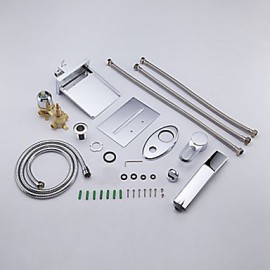 LED Waterfall Tub Tap with Pull-out Hand Shower (Wall Mount)