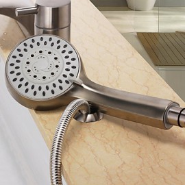 Contemporary Nickel Brushed Three Holes Single Handle Waterfall Bathtub Tap with Hand Shower