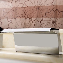 Bathtub Tap - Contemporary - Handshower Included / Waterfall - Stainless Steel (Chrome)
