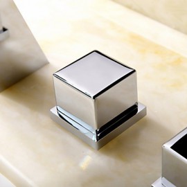 Bathtub Tap - Contemporary - LED / Waterfall / Handshower Included - Brass (Chrome)