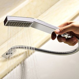 Bathtub Tap - Contemporary - LED / Waterfall / Handshower Included - Brass (Chrome)