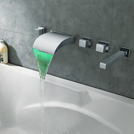 Bathtub Tap - Contemporary - LED / Waterfall - Brass (Chrome)