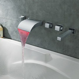 Bathtub Tap - Contemporary - LED / Waterfall - Brass (Chrome)
