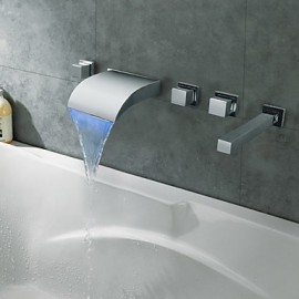 Bathtub Tap - Contemporary - LED / Waterfall - Brass (Chrome)