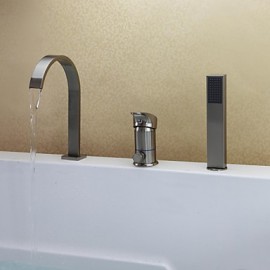 Bathtub Tap - Contemporary - Waterfall / Handshower Included - Brass (Nickel Brushed)