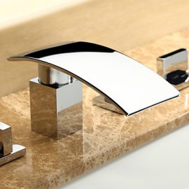 Bathtub Tap - Contemporary - Waterfall / Handshower Included - Brass (Chrome)