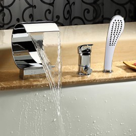 Bathtub Tap - Contemporary - Waterfall / Handshower Included Chrome)