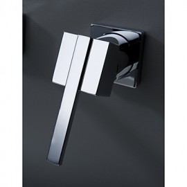 Wall Mount Contemporary Brass Widespread Waterfall Bathroom Sink Tap Single Handle Bathtub Mixer Taps
