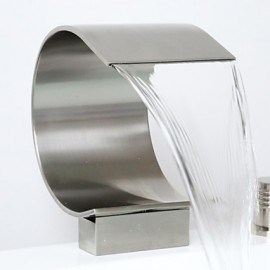 Bathtub Tap - Contemporary - Waterfall / Handshower Included - Brass (Nickel Brushed)