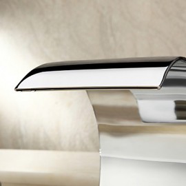 Tub Tap Waterfall / Widespread with Chrome Single Handle Three Holes