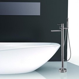 Shower Tap / Bathtub Tap - Contemporary - Handshower Included / Floor Standing - Brass (Chrome)