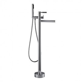 Shower Tap / Bathtub Tap - Contemporary - Handshower Included / Floor Standing - Brass (Chrome)