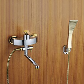 Shower Tap / Bathtub Tap - Contemporary - Handshower Included - Brass (Chrome)