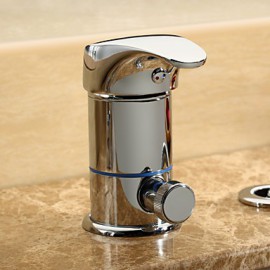 Bathtub Tap - Contemporary - LED / Waterfall / Handshower Included - Brass (Chrome)