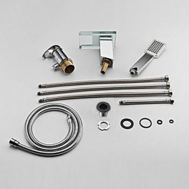 Bathtub Tap - Contemporary - LED / Waterfall / Handshower Included - Brass (Chrome)