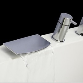 Bathtub Tap - Contemporary - Waterfall / Handshower Included - Brass (Chrome)