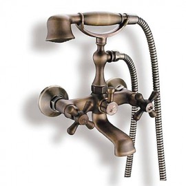 Bathtub Tap - Antique - Handshower Included - Brass (Antique Brass)