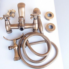 Bathtub Tap - Antique - Handshower Included - Brass (Antique Brass)