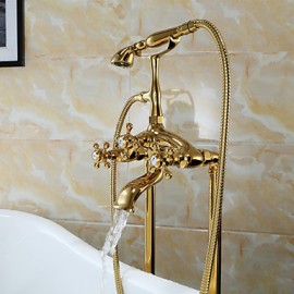 Bathtub Tap - Antique - Handshower Included / Floor Standing - Brass (Ti-PVD)