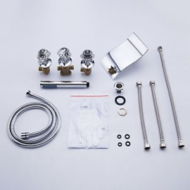 Bathtub Tap - Contemporary - Waterfall / Sidespray / Handshower Included - Brass (Chrome)