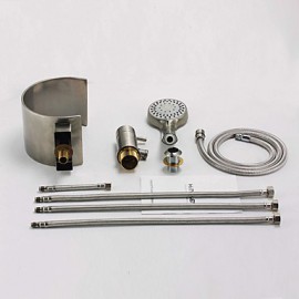 Bathtub Tap - Contemporary - Waterfall / Handshower Included - Brass (Nickel Brushed)
