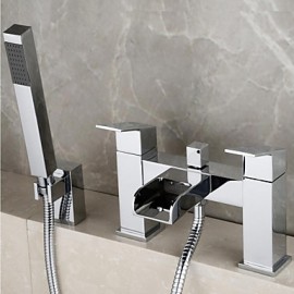 Shower Tap / Bathtub Tap - Contemporary - Waterfall / Handshower Included - Brass (Chrome)