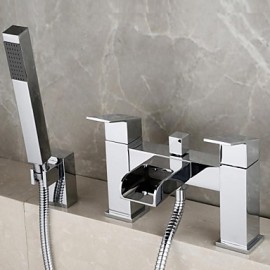 Shower Tap / Bathtub Tap - Contemporary - Waterfall / Handshower Included - Brass (Chrome)