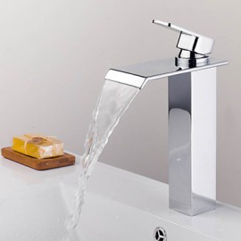 Shower Tap / Bathtub Tap Mixer- Contemporary - Waterfall - Brass (Chrome)