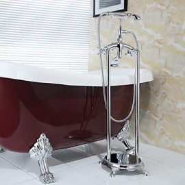 Bathtub Tap - Antique - Handshower Included / Floor Standing - Brass (Chrome)