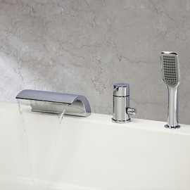 Bathtub Tap - Contemporary - Waterfall / Handshower Included - Brass (Chrome)