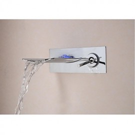 Contemporary Waterfall Chrome Finish   Wall-mounted Bathroom Tub Tap