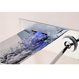 Contemporary Waterfall Chrome Finish   Wall-mounted Bathroom Tub Tap