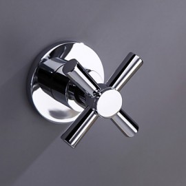 Wall Mounted Two Handles Three Holes in Chrome Bathroom Sink Tap