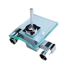 Contemporary Waterfall Tub Tap with Glass Spout (Wall Mount)