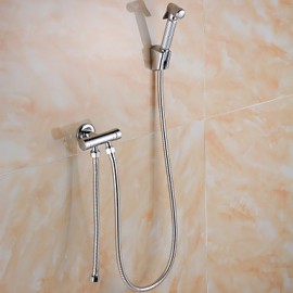 High Quality Brass Chrome Multi Function Sprayer Gun Bathroom Bidet Tap Set - Silver