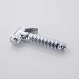 High Quality Brass Chrome Multi Function Sprayer Gun Bathroom Bidet Tap Set - Silver