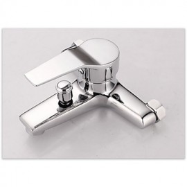 Bathroom Wall Mounted Soild Brass Chrome Finish Bathtub Tap with Hand Shower Set