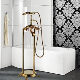 Bathtub Tap - Art Deco/Retro - Floor Standing - Brass (Ti-PVD)