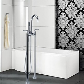 Bathtub Tap - Contemporary - Floor Standing - Brass (Chrome)