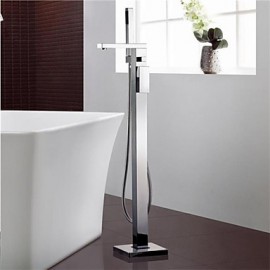 Bathtub Tap Contemporary Floor Standing Brass Chrome