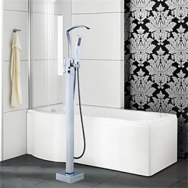 Bathtub Tap - Contemporary - Floor Standing - Brass (Chrome)