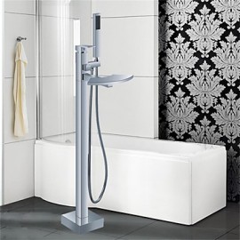 Bathtub Tap - Contemporary - Floor Standing - Brass (Chrome)