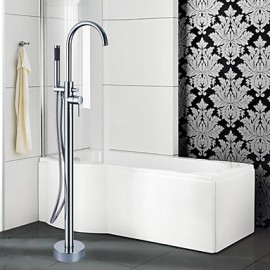 Bathtub Tap - Contemporary - Floor Standing - Brass (Chrome)
