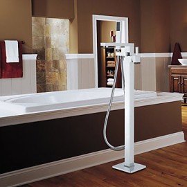 Bathtub Tap / Shower Tap Contemporary Floor Standing / Handshower Included Brass Chrome