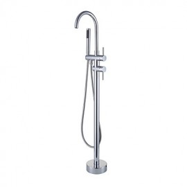 Floor Standing Tub Tap with Hand Shower - Chrome Finish