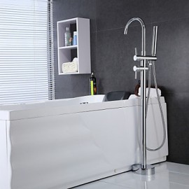 Floor Standing Tub Tap with Hand Shower - Chrome Finish